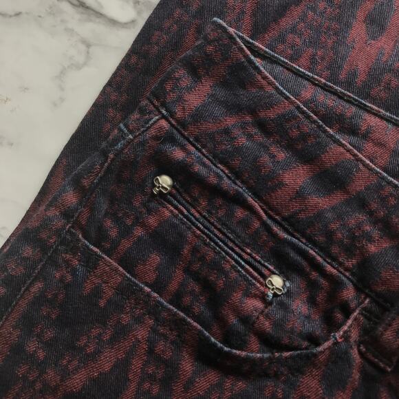 The Kooples Aztec Print Stretch Red Skinny Jeans - Picture 3 of 9